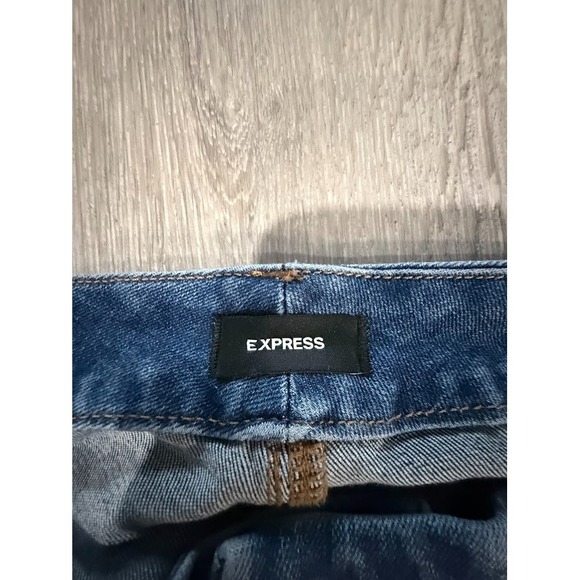 Express 70s Flare Mid Rise Jeans Ultra Hyper Stretch Womens Size Large 12/14/16 - Picture 3 of 7